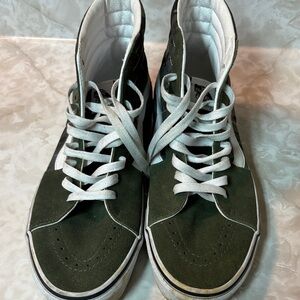 Vans Green and White High-Top Sneakers